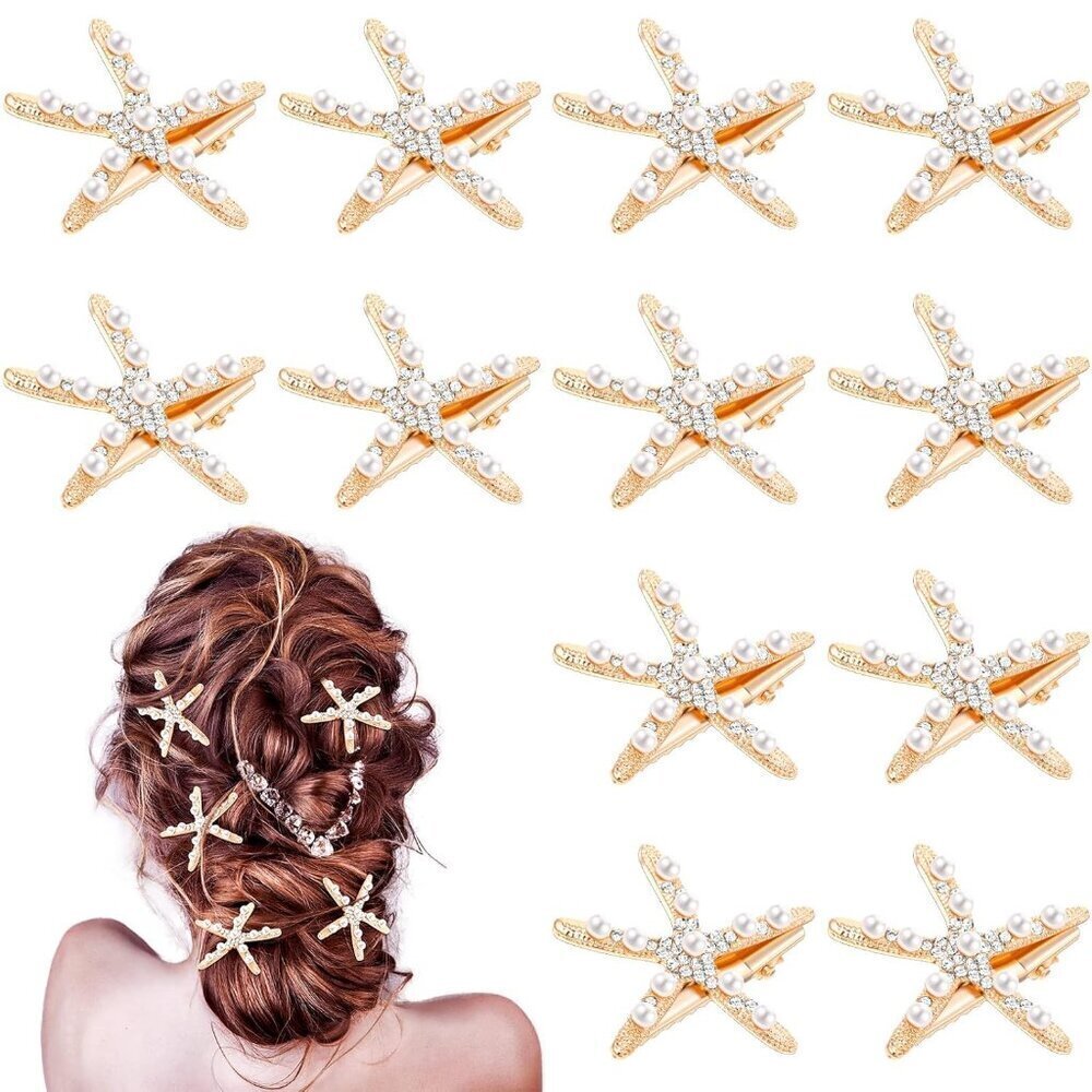 Starfish Hair Clips Seashell Hair Accessories Bridal Wedding Beach Jewelry